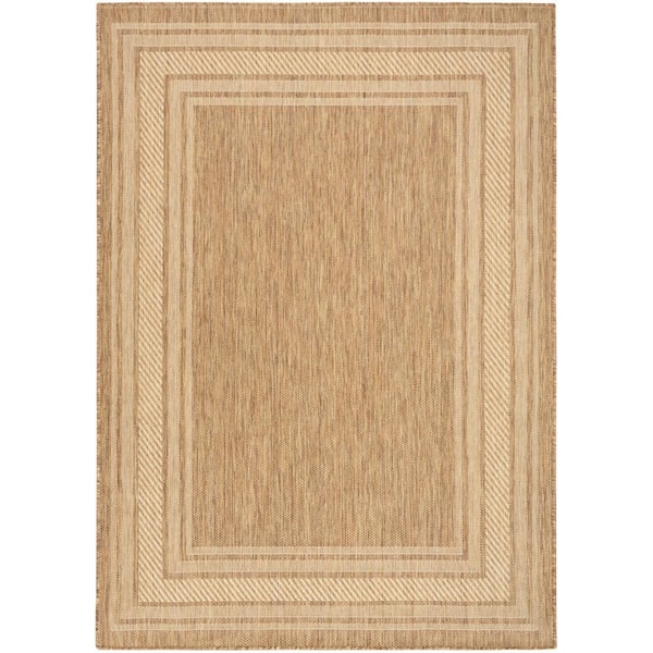 Nourison Horizon Natural 4 ft. x 6 ft. Indoor/Outdoor Bordered Contemporary Area Rug