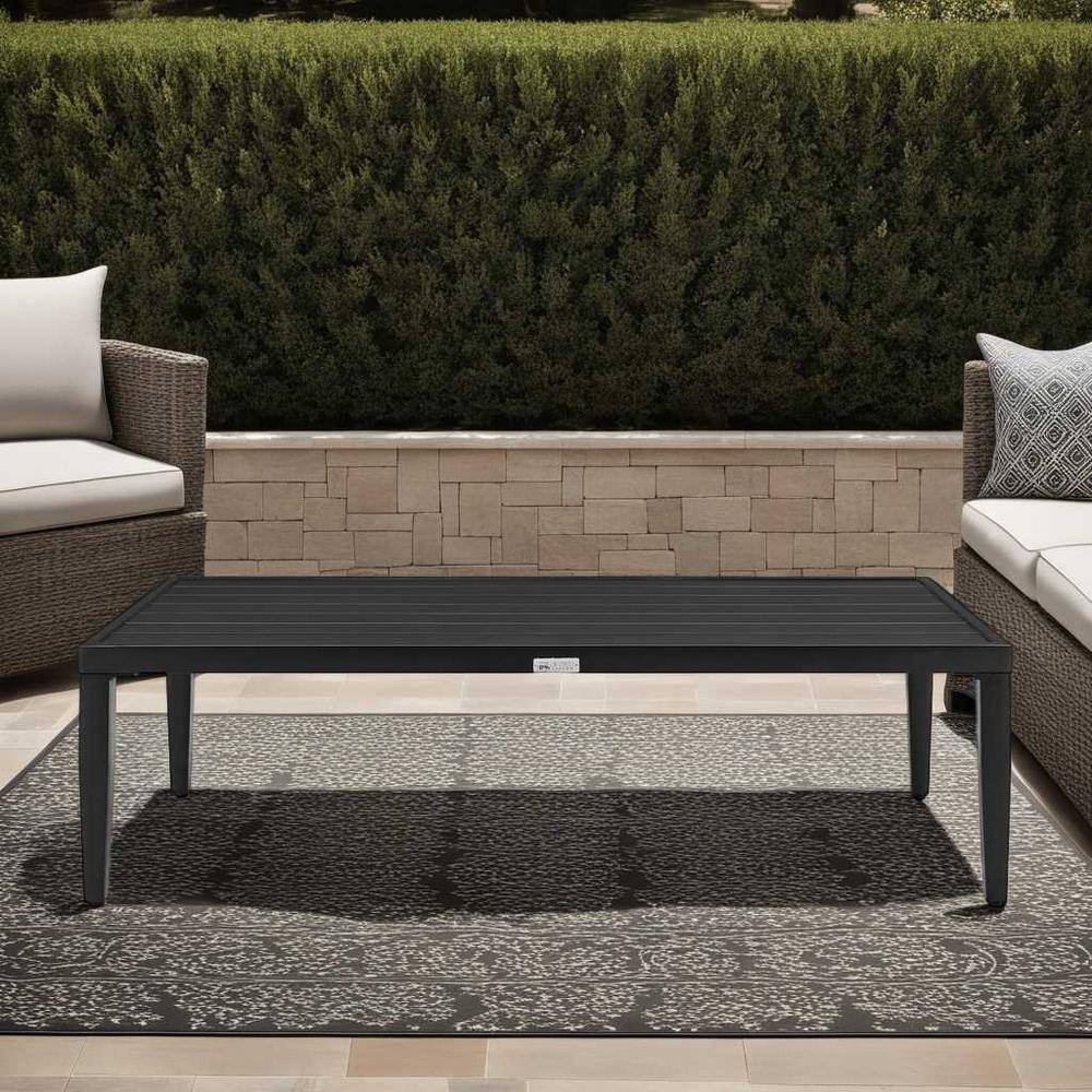 Palma Black Rectangular Aluminum Outdoor Coffee Table price history on PriceWatchPro