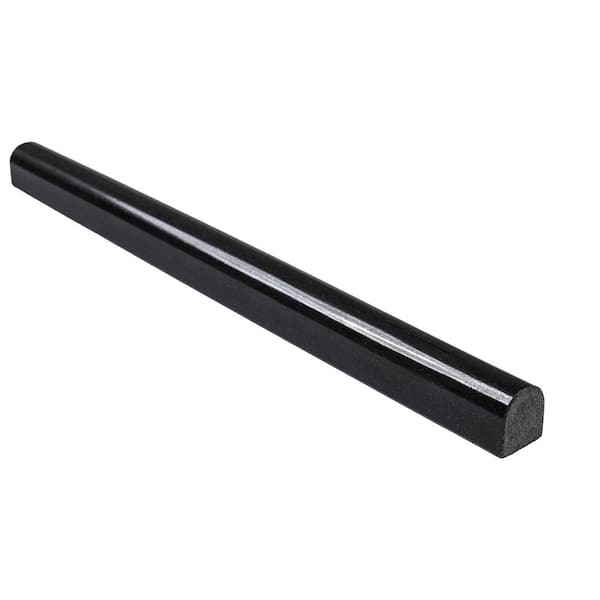 MSI Absolute Black Pencil Molding 3/4 in. x 12 in. Polished Granite Wall Tile Trim (20 sq. ft./Case)