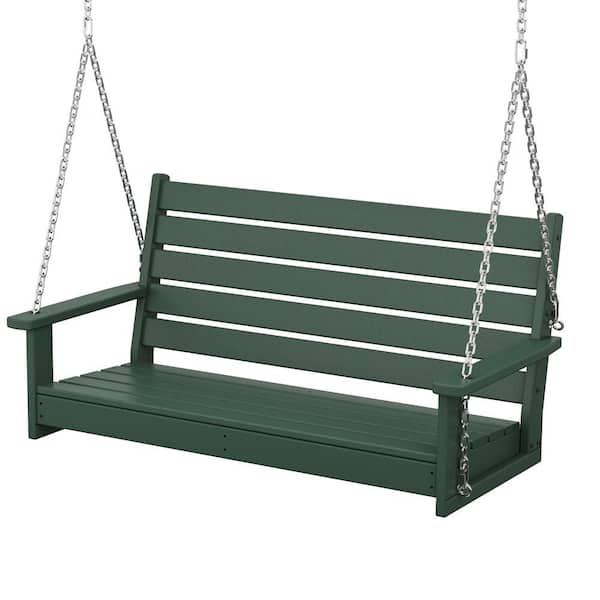 Trex Outdoor Furniture Monterey Bay 48 in. 2-Person Rainforest Canopy HDPE Plastic Swing