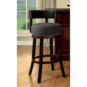 Jacquesville 34 in. Dark Oak and Gray Wood Frame Counter Height Stool (Set of 2)