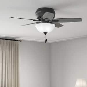 Newsome 42 in. Indoor Matte Black Ceiling Fan with Light Kit Included