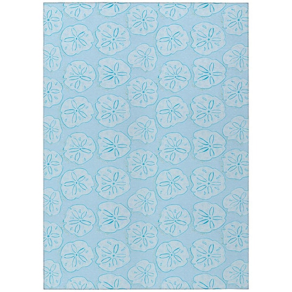 Surfside Blue 8 ft. x 10 ft. Geometric Indoor/Outdoor Area Rug