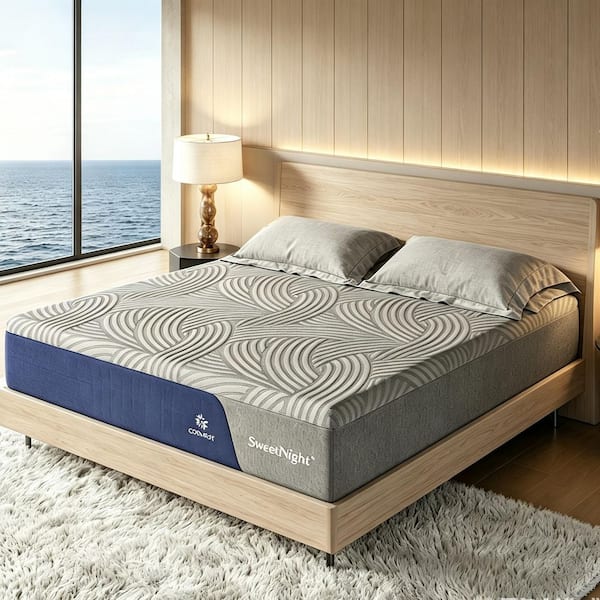 Sweetnight Coolnest King Medium Memory Foam 16 in. Mattress Bed-in