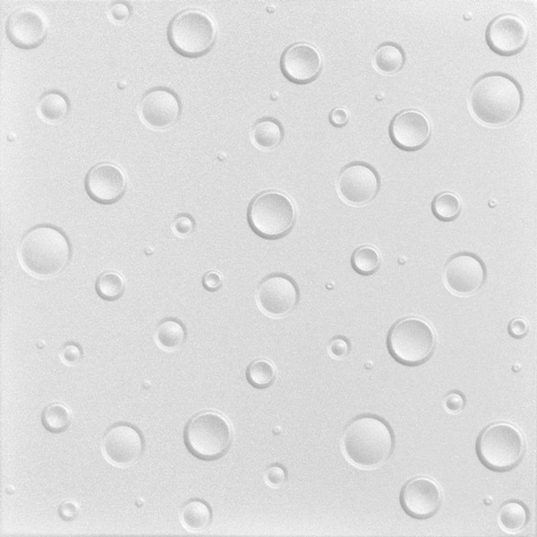 A La Maison Ceilings Bubbles 1.6 ft. x 1.6 ft. Glue Up Foam Ceiling Tile in Plain White (21.6 sq. ft./case)