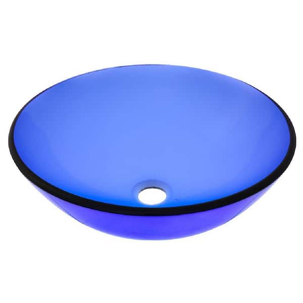 Blu Glass Vessel Sink in Blue