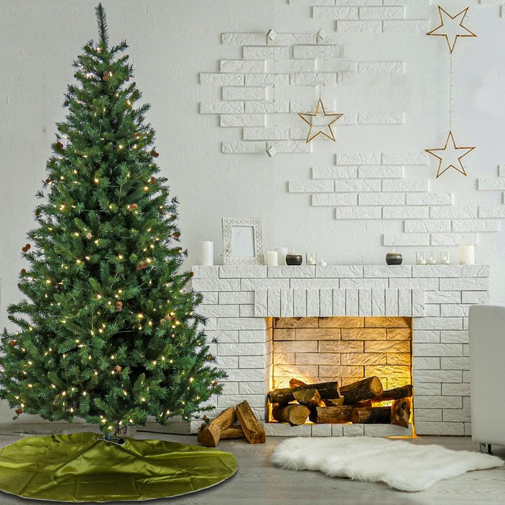7.5 ft Green Spruce Christmas Tree with LED Lights