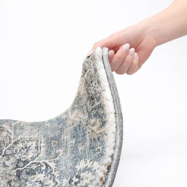 Dream Shag Premium Machine Washable Abstract ADS93 Blue 2 ft. x 3 ft. Accent Rug
