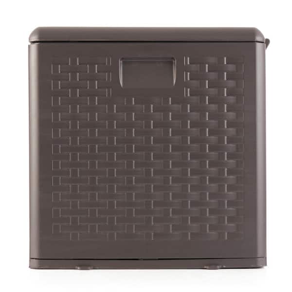 Java Brown Plastic Development Group 28-Gallon Weather-Resistant Plastic Resin Outdoor Storage Patio Deck Box with Slide and Snap Assembly 