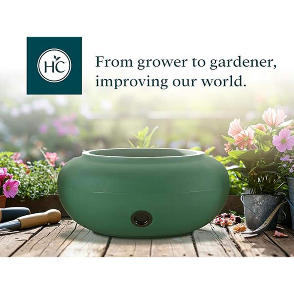 Grassy Green 21 Inch Round Plastic Garden Hose Storage Pot