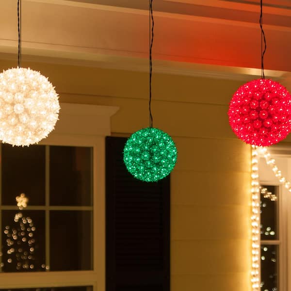 Wintergreen 6 in. 70-Light Green Decorative Starlight Sphere 76486 - The Home Depot
