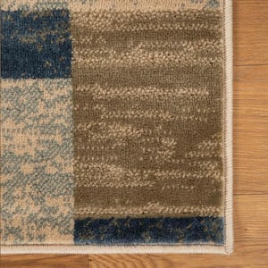 Bernadette Midnight Navy 3 ft. x 8 ft. Cross Weave Abstract Polypropylene Runner Area Rug