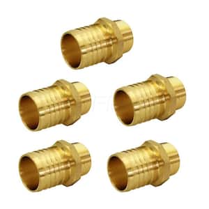 1 in. x 1 in. Brass PEX Barb x Male Pipe Thread Adapter Fitting (5-Pack)