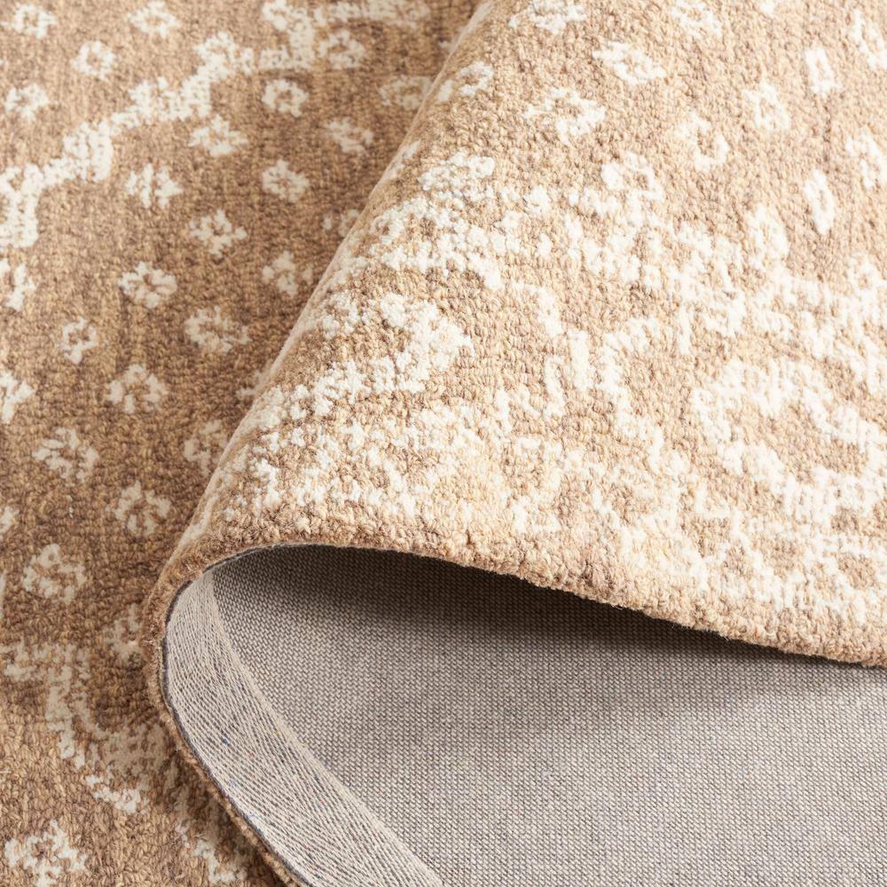 Ivory and Brown Handmade Wool Tufted 4' x 6' Area Rug