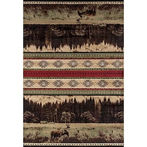 Woodside Woodland Meadows Green 5 ft. 3 in. x 7 ft. 2 in. Area Rug