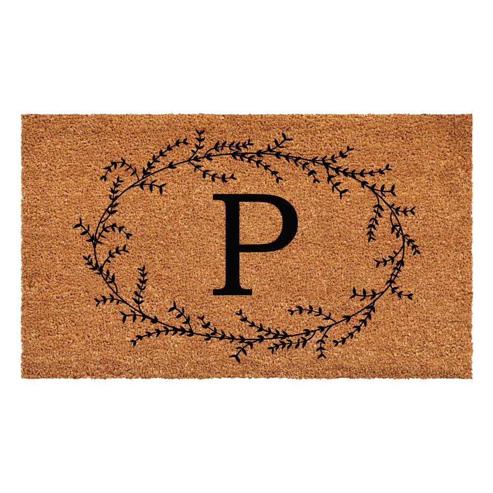 "Rustic Leaf Vine Monogrammed Doormat, 36"" x 72"" (Letter P)" price history on PriceWatchPro