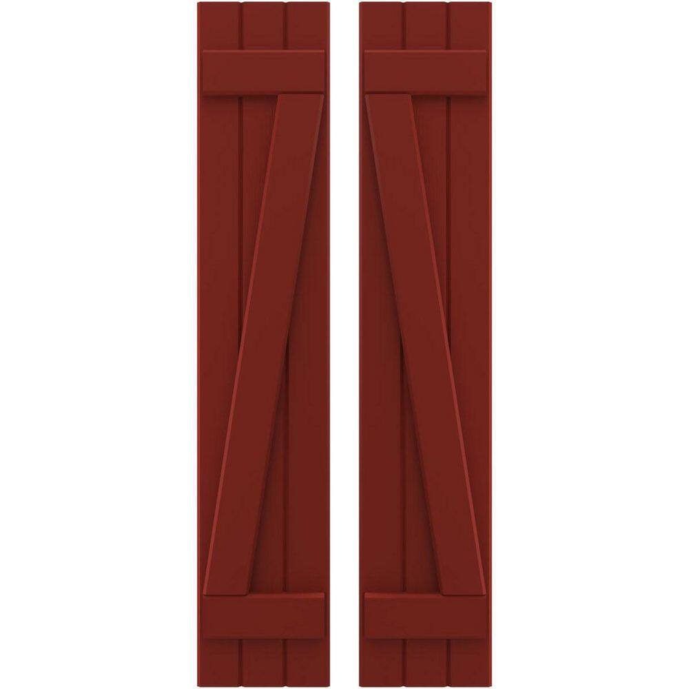 10-1/2 in. W x 64 in. H Americraft 3-Board Exterior Real Wood Joined Board and Batten Shutters with Z-Bar in Pepper Red price history on PriceWatchPro