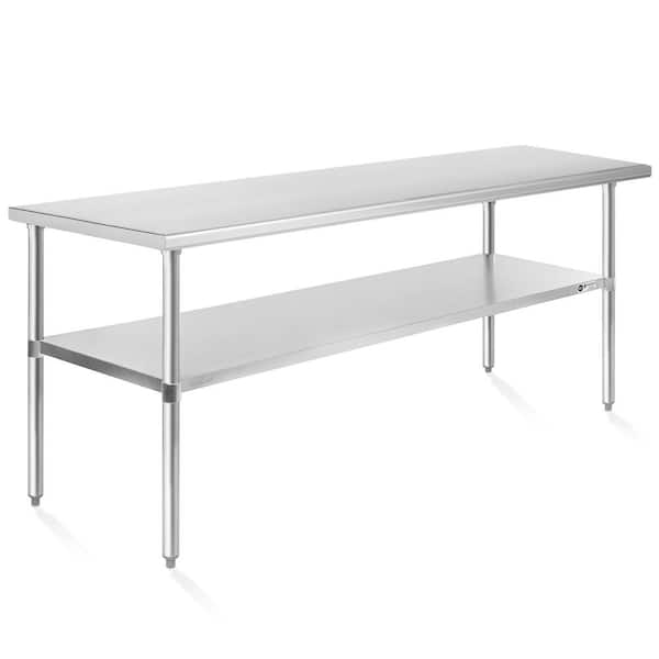Unbranded 24 in. x 72 in. Stainless Steel Kitchen Prep Table with Bottom Shelf