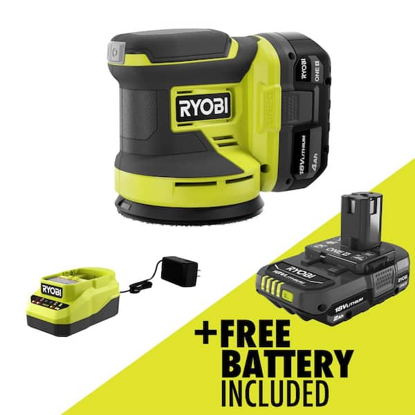 RYOBI ONE+ 18V Cordless 5 in. Random Orbit Sander Kit with 4.0 Ah ...