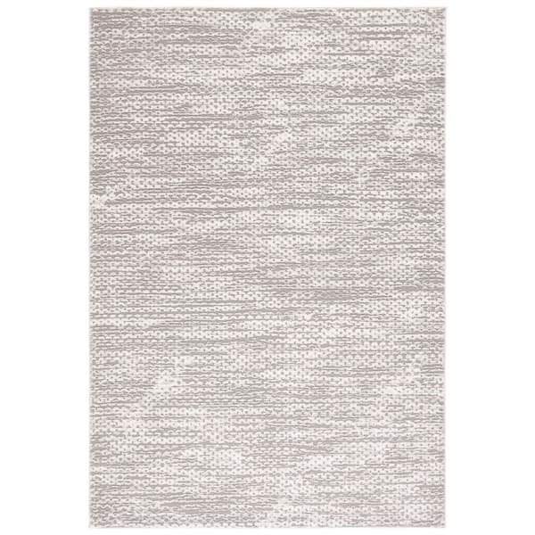 Revive 5 ft. x 8 ft. Taupe/Ivory Textured Solid Color Area Rug