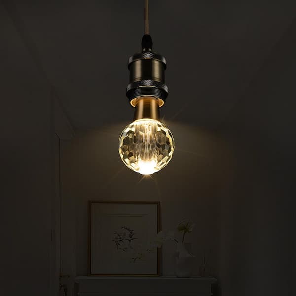 5-Watt Equivalent Disco Ball Shaped E26/27 Crystal LED Light Bulb in Warm White (1-Pack)