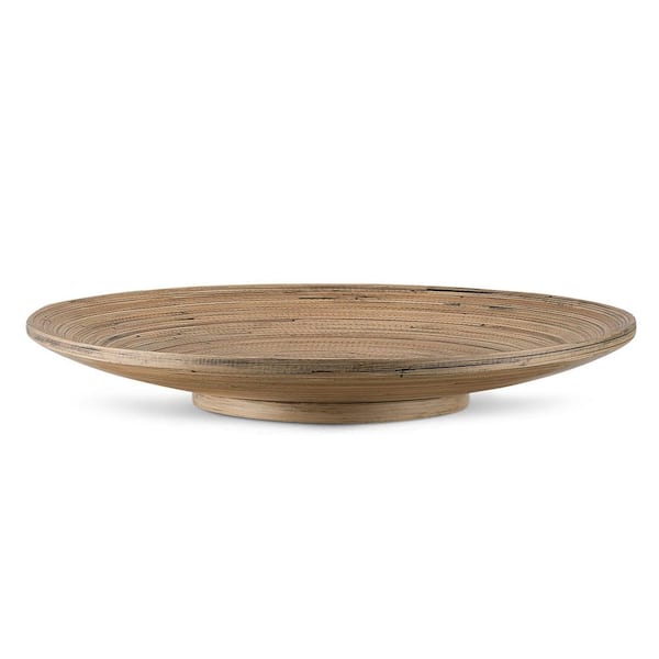 Lexa 11.81 in. W x 1.97 in. H x 11.81 in. D Black Bamboo Footed Plate