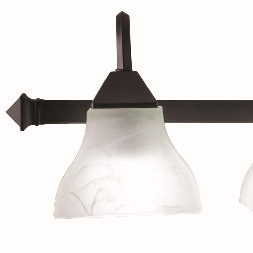 Cardiff 40'' Oil Burnished Bronze Vanity Light with Alabaster Glass