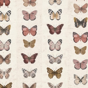 Jewel Butterflies Stripe Vinyl Strippable Roll (Covers 55 sq. ft.)