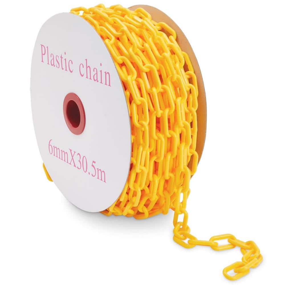 Angel Sar 100 ft. Yellow Plastic Chain Link, Privacy Safety Barrier ...
