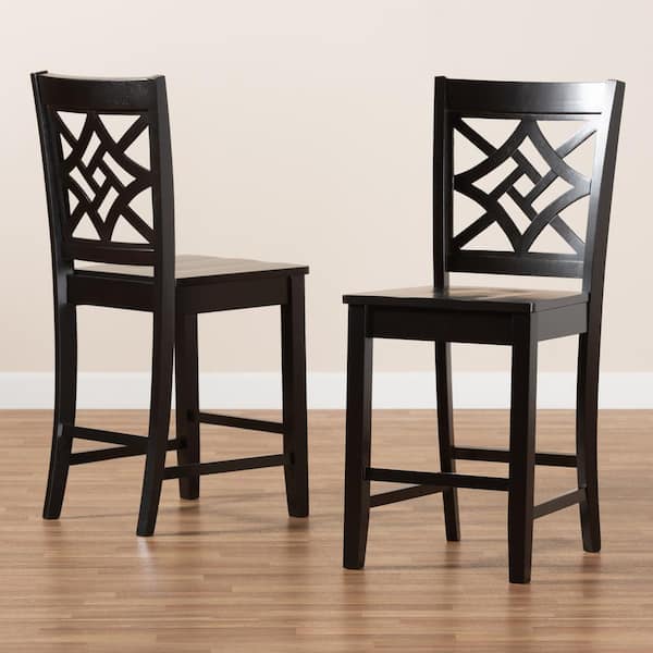 Nicolette 24.2 in. Dark Brown Counter Stool (Set of 2)