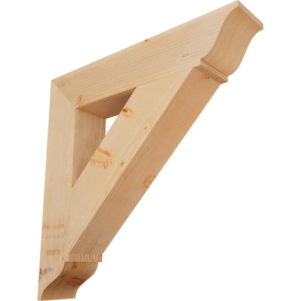 Ekena Millwork 5.5 in. x 32 in. x 32 in. Douglas Fir Traditional Smooth Bracket