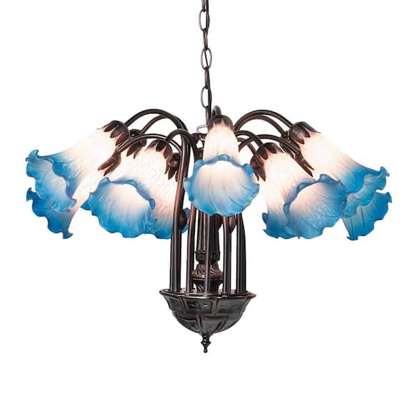 Unbranded Pond Lily 12 Light Mahogany Bronze Victorian Geometric Chandelier for Inside or Outside use