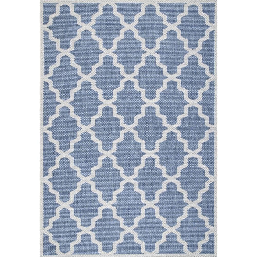 Gina Blue Trellis Rectangular Indoor/Outdoor Rug