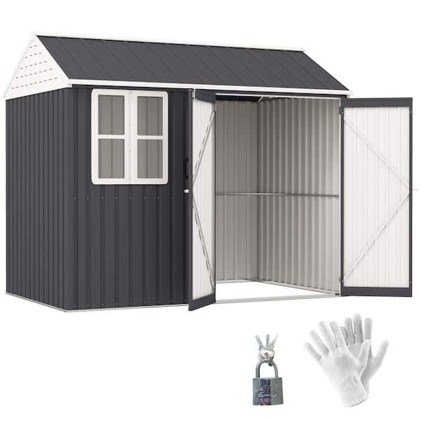 8 ft. x 6 ft. Outdoor Storage Shed, Extra Large Metal Garden Shed with Lockable Doors