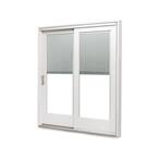 71-1/4 in. x 79-1/2 in. 400 Series White Left-Hand Frenchwood Gliding Patio Door w/ White Int, Blinds & Nickel Hardware