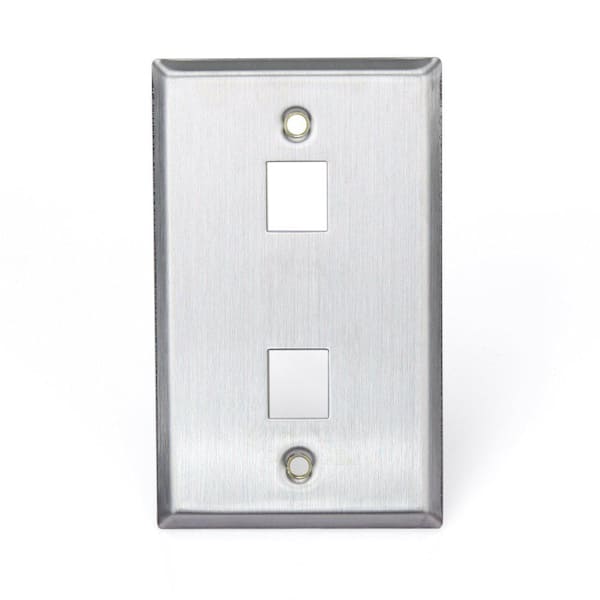 Stainless Look 1-Gang Audio/Video Wall Plate (1-Pack) 43080-1S2