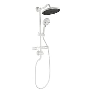 1-Spray 10 in. Wall Mount 2.5 GPM Dual Shower Head and Handheld Shower Head in White