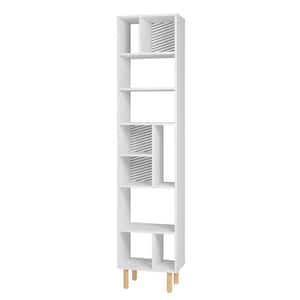 Essex 77.95 in. White and Zebra 10-Shelf Bookcase