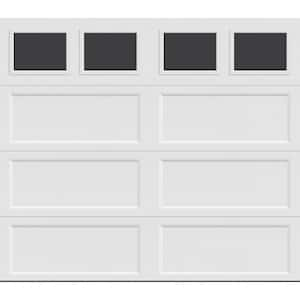 Bridgeport Steel Extended Panel 8ft x 7ft Insulated 18.4 R-Value White Garage Door with plain windows