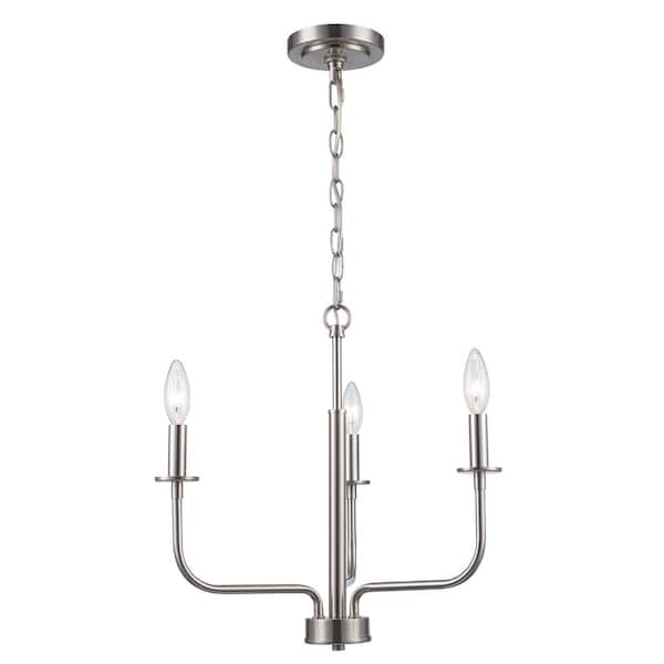 Bel Air Lighting Tennyson 3-Light Brushed Nickel Candle Chandelier