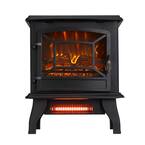 17 in. 1400-Watt Freestanding Portable Electric Fireplace Stove Heater with 3D Flame Effect in Black