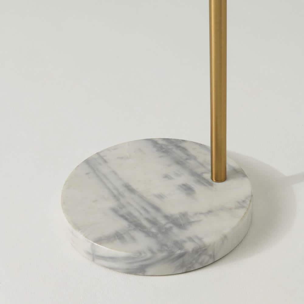Adjustable Brass Arc Floor Lamp with Marble Base