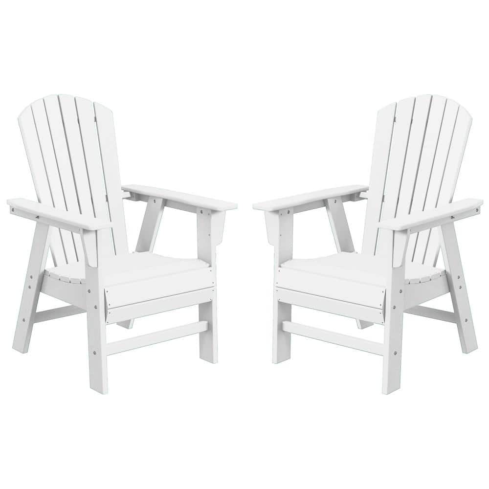 Altura Outdoor Patio Fade Resistant HDPE Plastic Adirondack Style Dining Chair w/ Arms (Set of 2), Navy Blue price history on PriceWatchPro