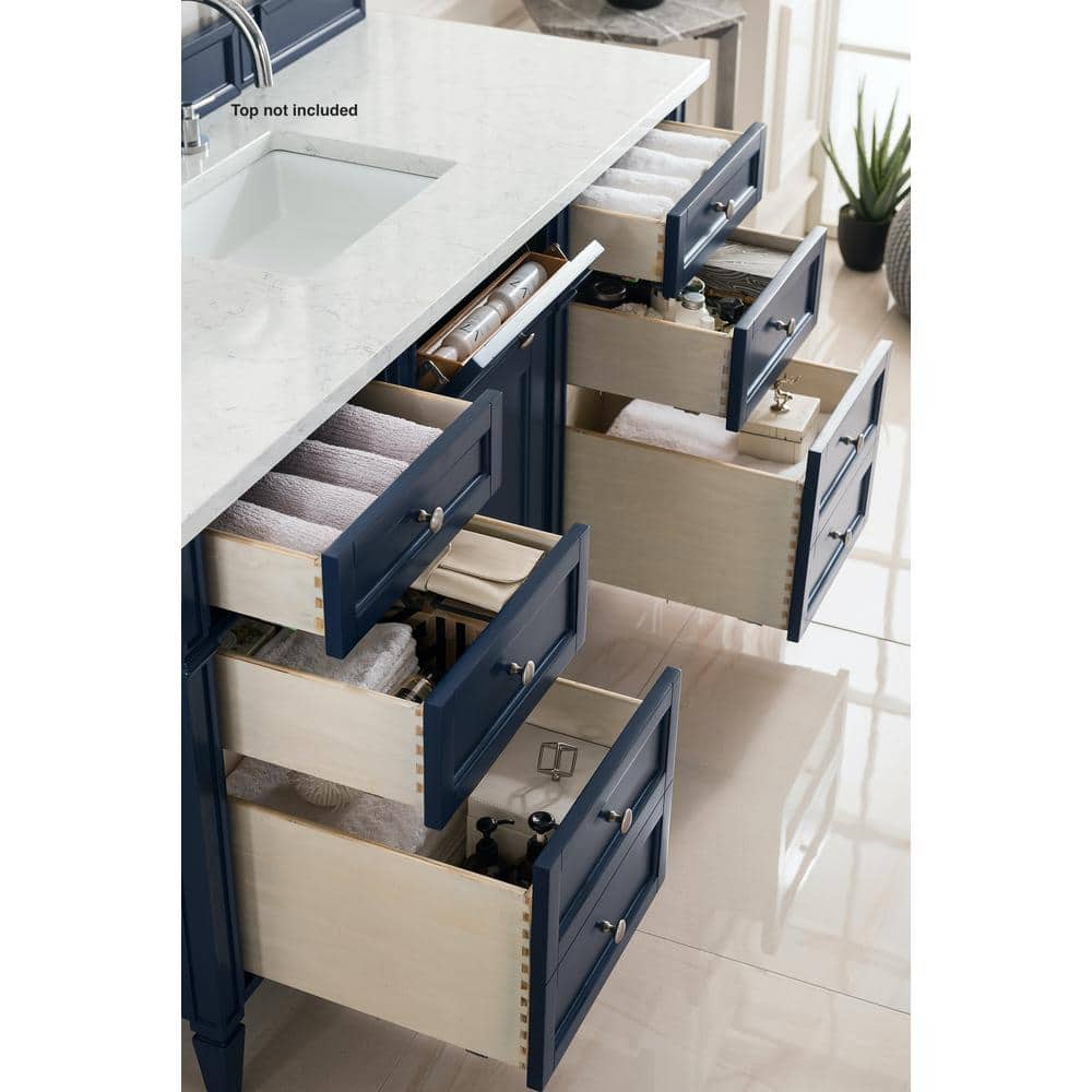 Victory Blue 59" Solid Wood Single Vanity with Veneer
