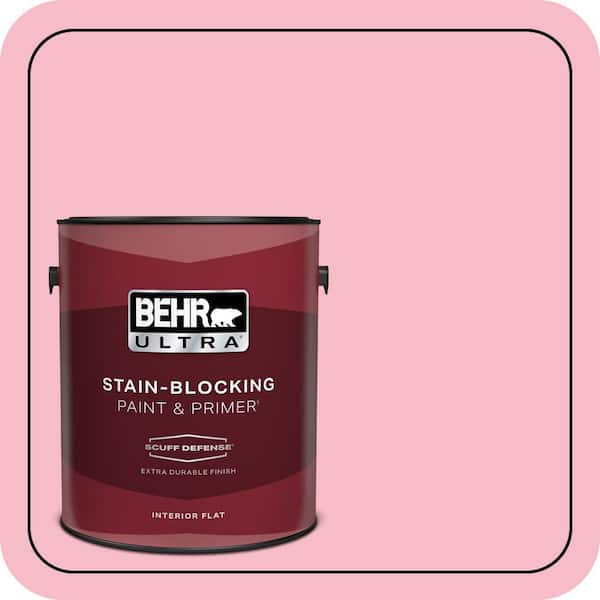 BEHR ULTRA 1 gal. #120C-2 Pink Punch Extra Durable Flat Interior Paint & Primer