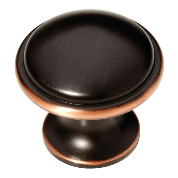 Liberty Wide Base 1-3/4 in. (45 mm) Round Bronze With Copper Highlights Cabinet Knob