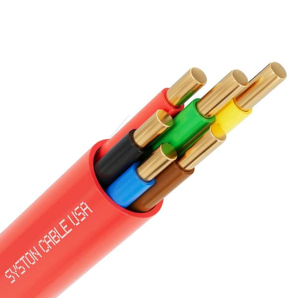 Syston Cable Technology 50 ft. 18/6 Red FPLP Plenum Rated Unshielded Solid Copper Fire Alarm Security Burglar Station Wire Cable