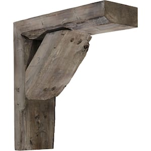 Barnwood Solid Wood Decor 3-1/2 in. W x 10 in. H x 8 in. D Vintage Pebble Grey Farmhouse Bracket (Case of 2)