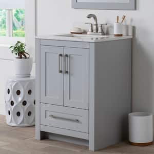 Craye 24 in. W x 22 in. D x 34 in. H Bath Vanity Cabinet without Top in Pearl Gray