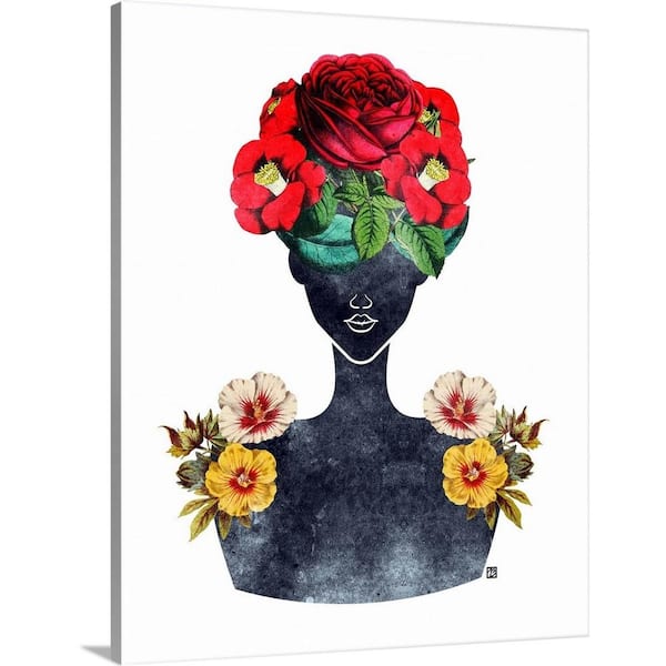 Wall Art Print, Woman silhouette with poppies